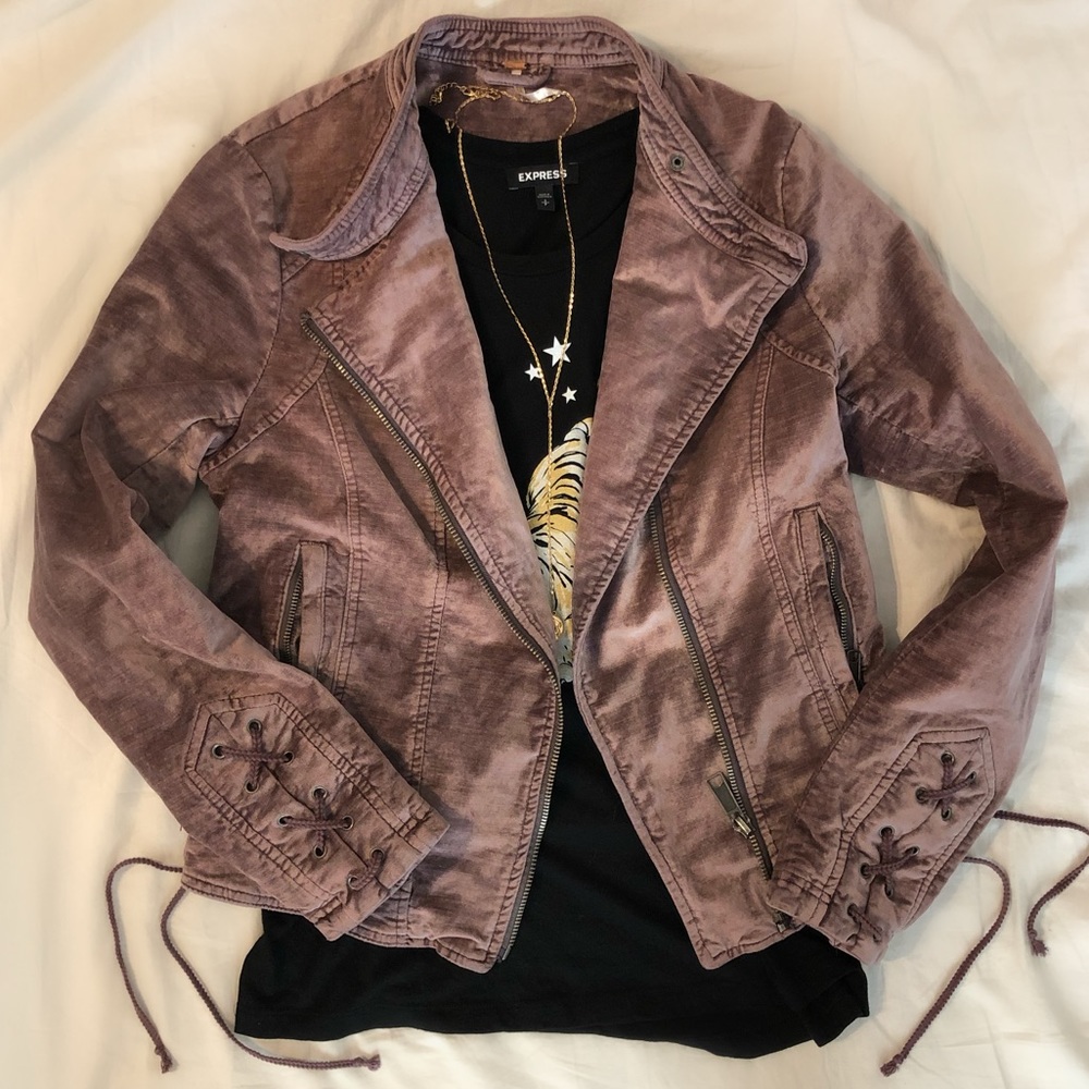 Free People Velvet Moto Jacket